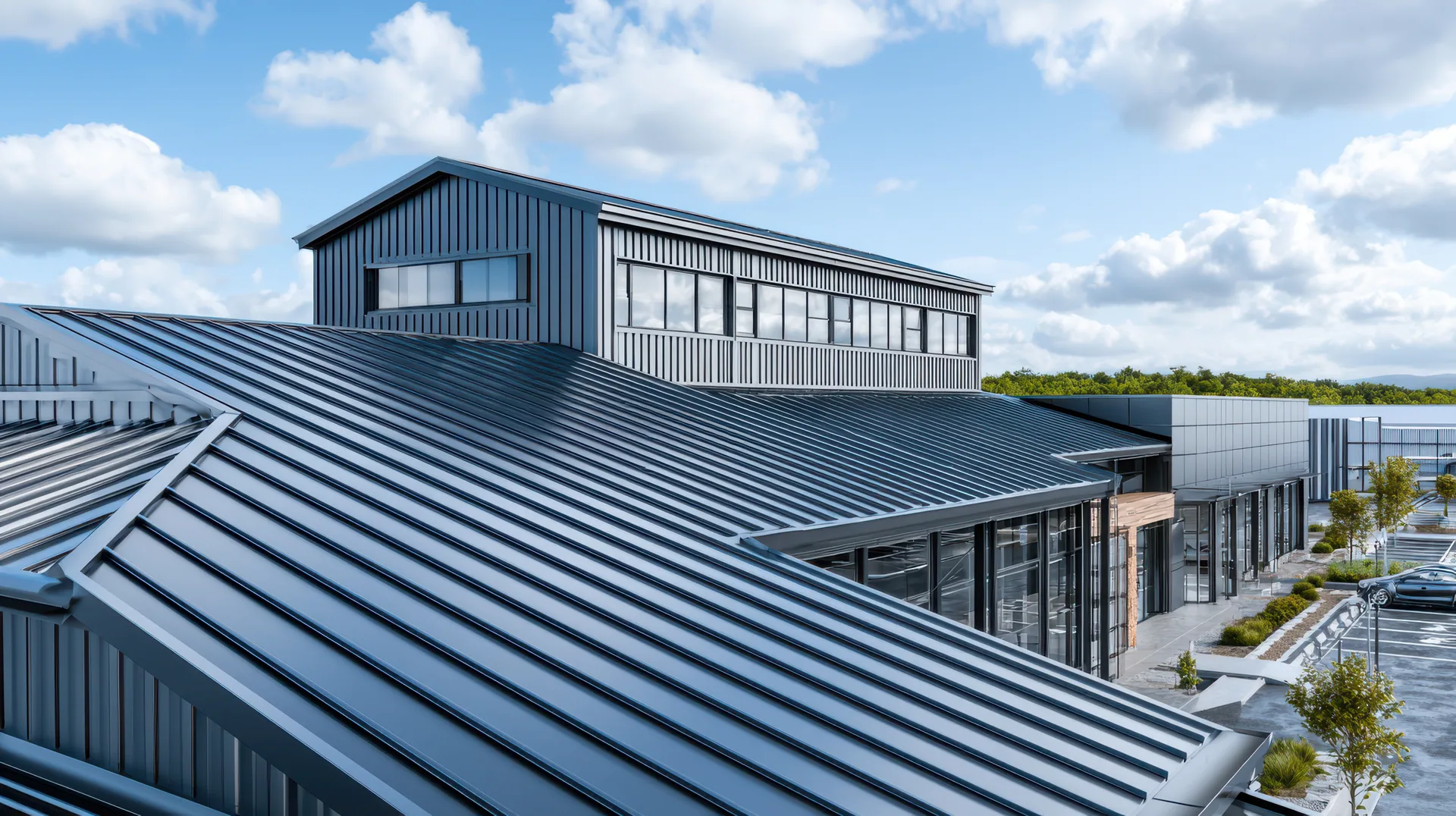 Aerial view of a commercial roof in Southeast Missouri